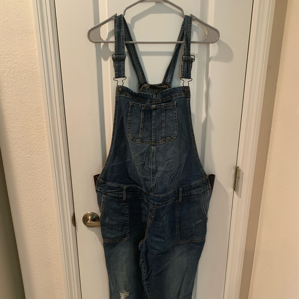 Maternity ankle length overalls